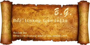 Bölcskey Gabriella névjegykártya